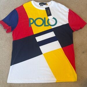 NWT Polo by Ralph Lauren Men's Colorblock T-Shirt - Red, Yellow, Blue, White